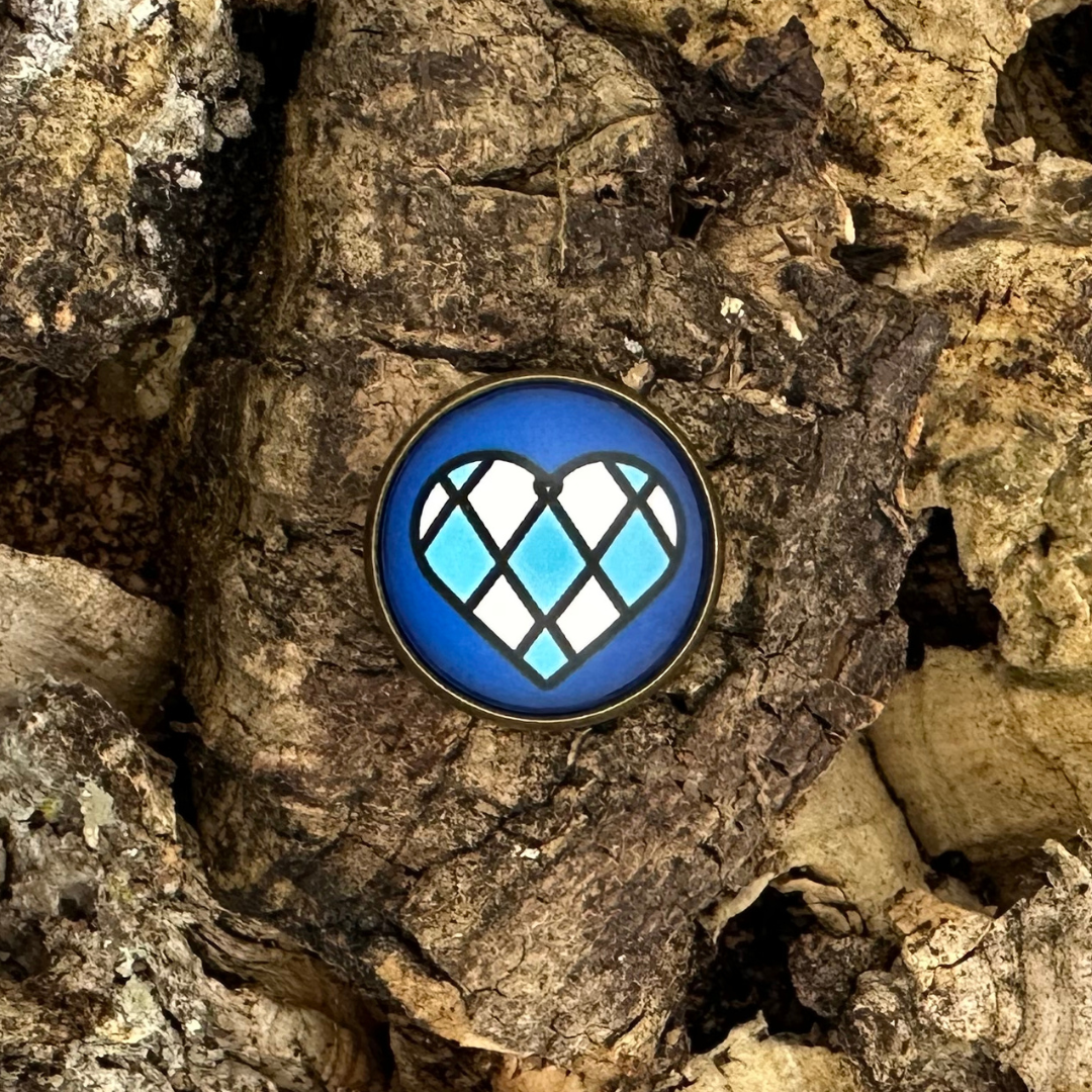 Bayern Herz | Blau | Anstecker | Altkupfer