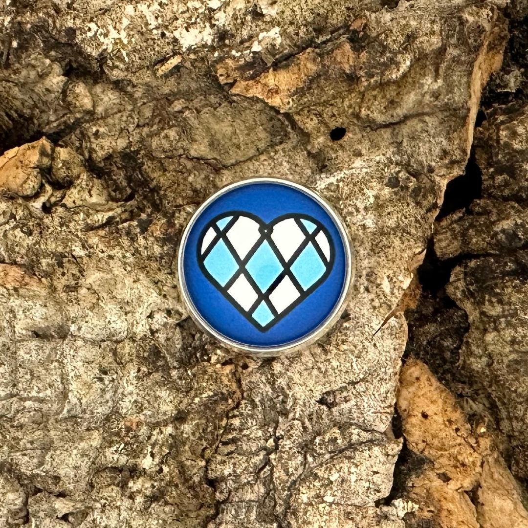 Bayern Herz | Blau | Anstecker | Silber