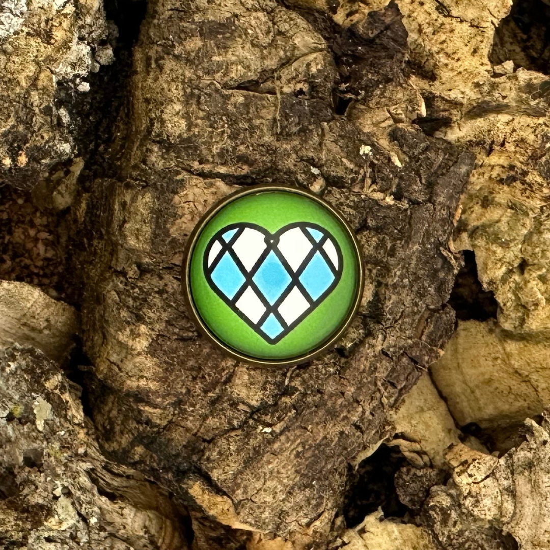 Bayern Herz | Grün | Anstecker | Altkupfer