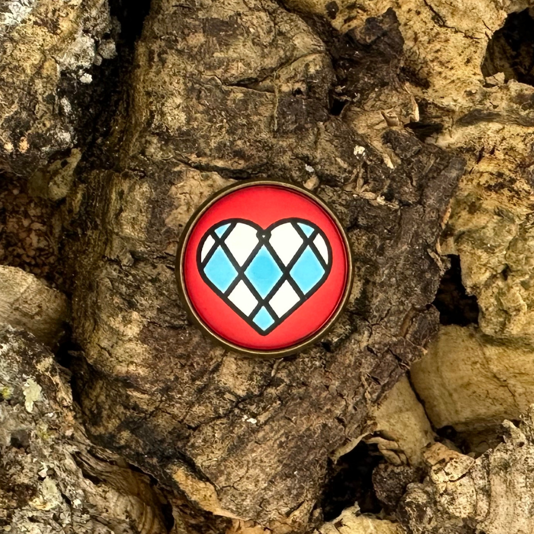 Bayern Herz | Rot | Anstecker | Altkupfer