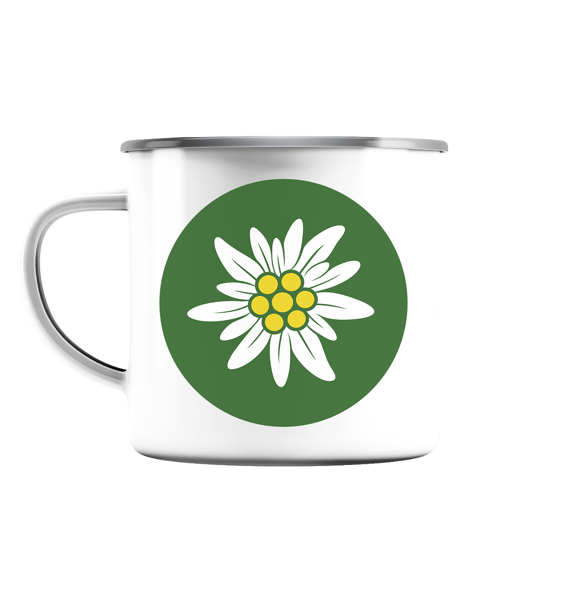 Edelweiss | Grün - Emaille Tasse