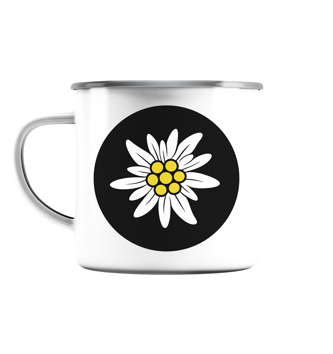 Edelweiss | Schwarz - Emaille Tasse