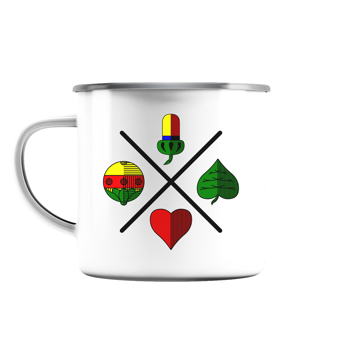 Bayerischer Schafkopf - Emaille Tasse