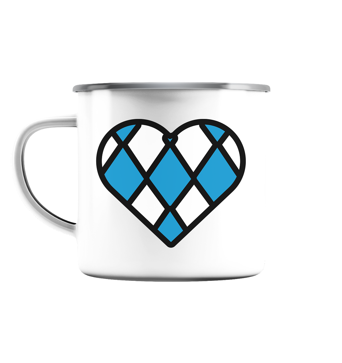 Bayern Herz - Emaille Tasse