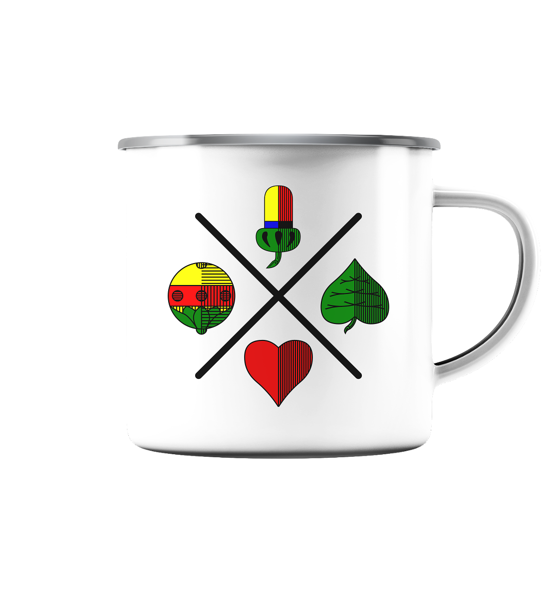 Bayerischer Schafkopf - Emaille Tasse