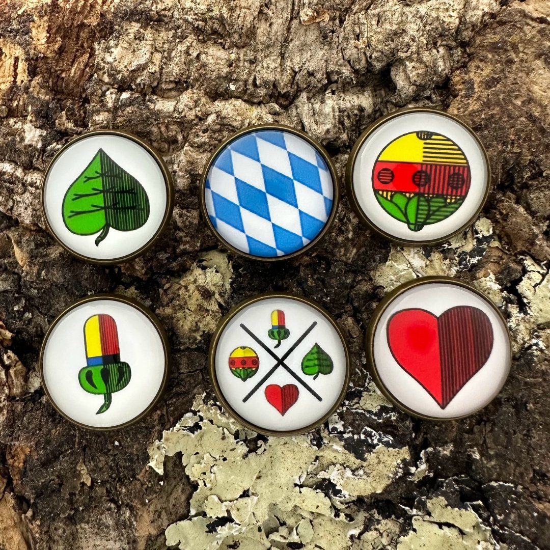 Bayerischer Schafkopf | Pin - Schmankerl - Set 1 | Altkupfer