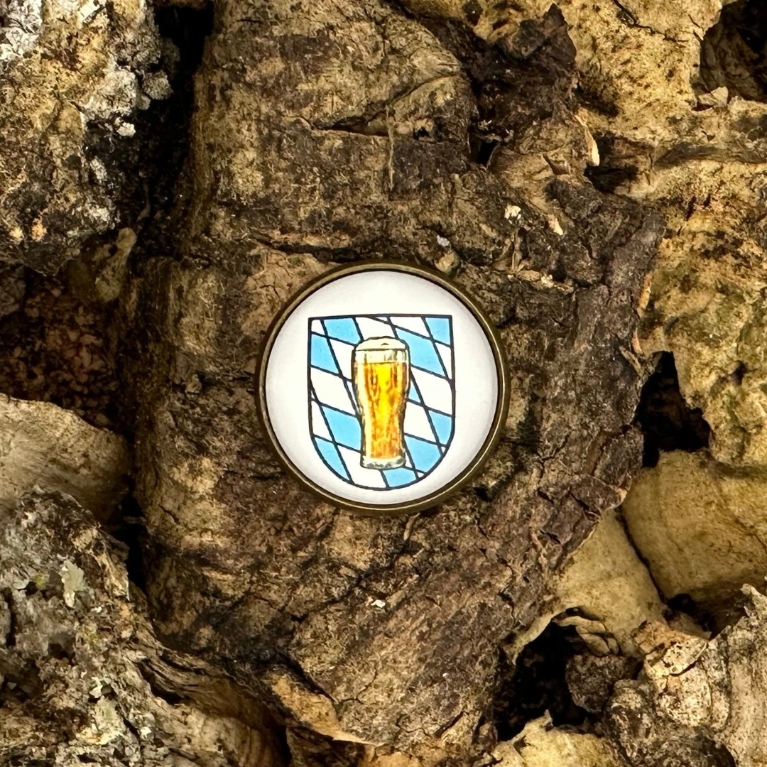 Bayerisches Bier | Anstecker | Altkupfer
