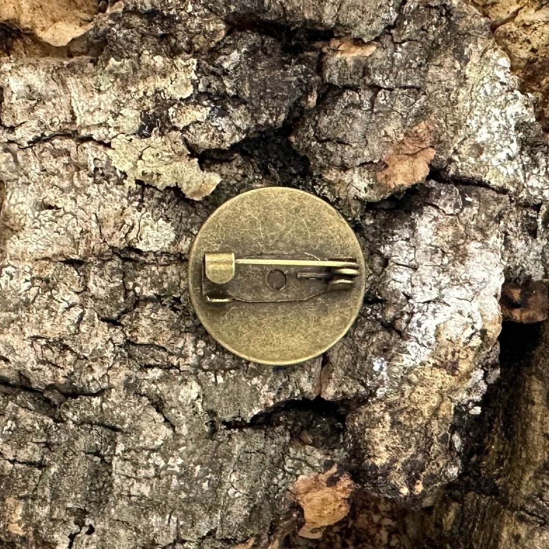 Breze | Grün | Anstecker | Altkupfer