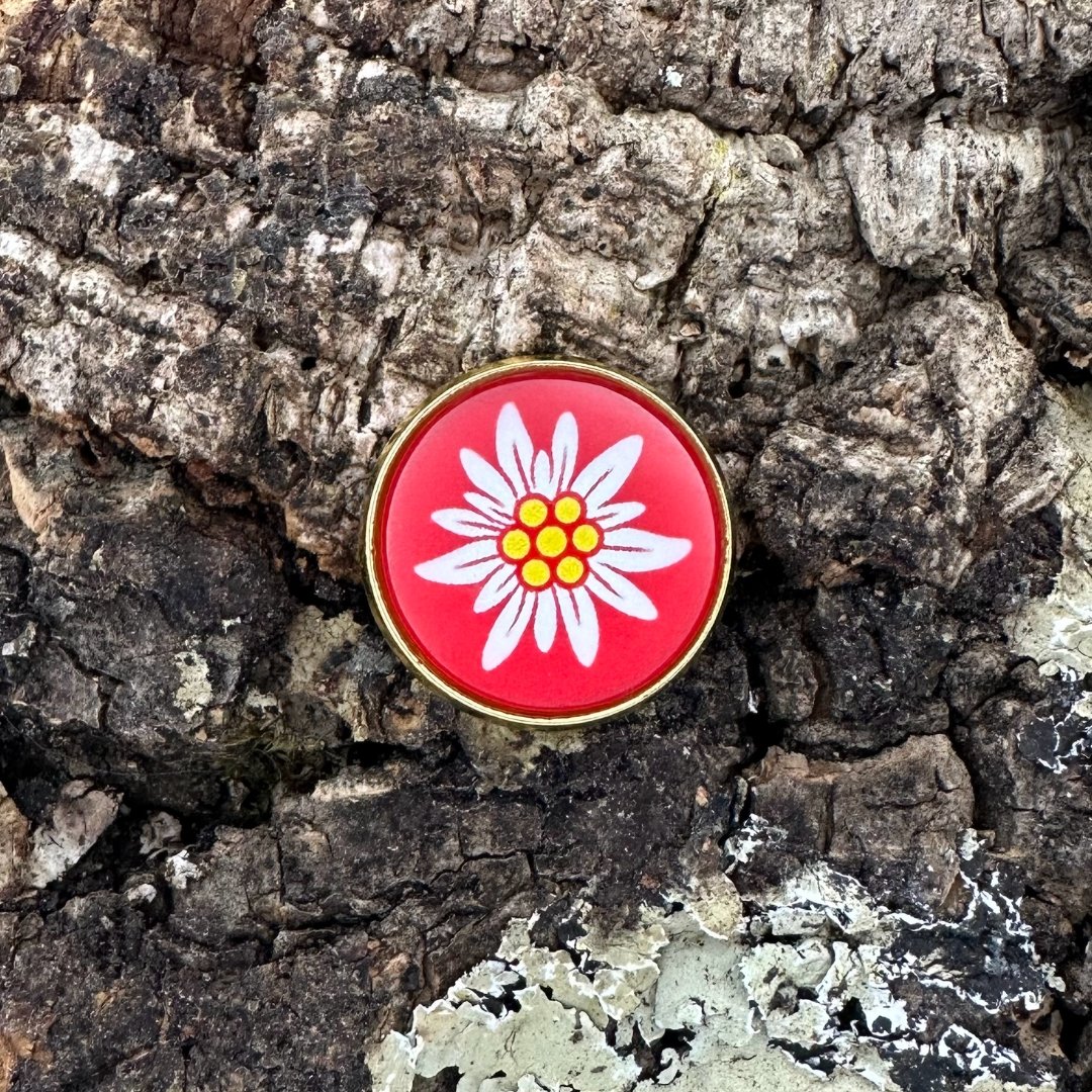 Edelweiss | Rot | Pin | Gold