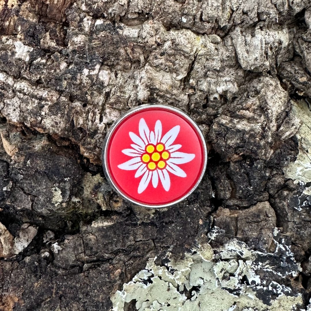 Edelweiss | Rot | Pin | Silber