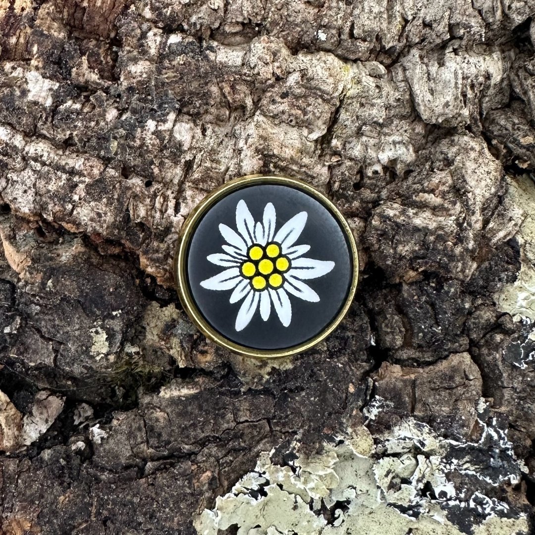Edelweiss | Schwarz | Pin | Gold
