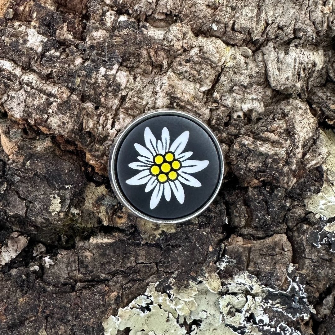 Edelweiss | Schwarz | Pin | Silber