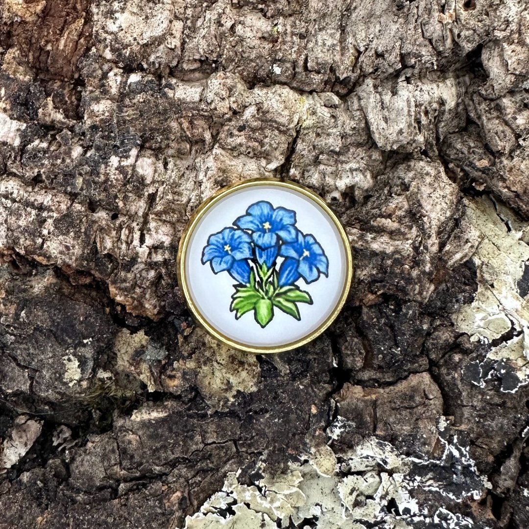 Enzian | Weiss | Pin | Gold