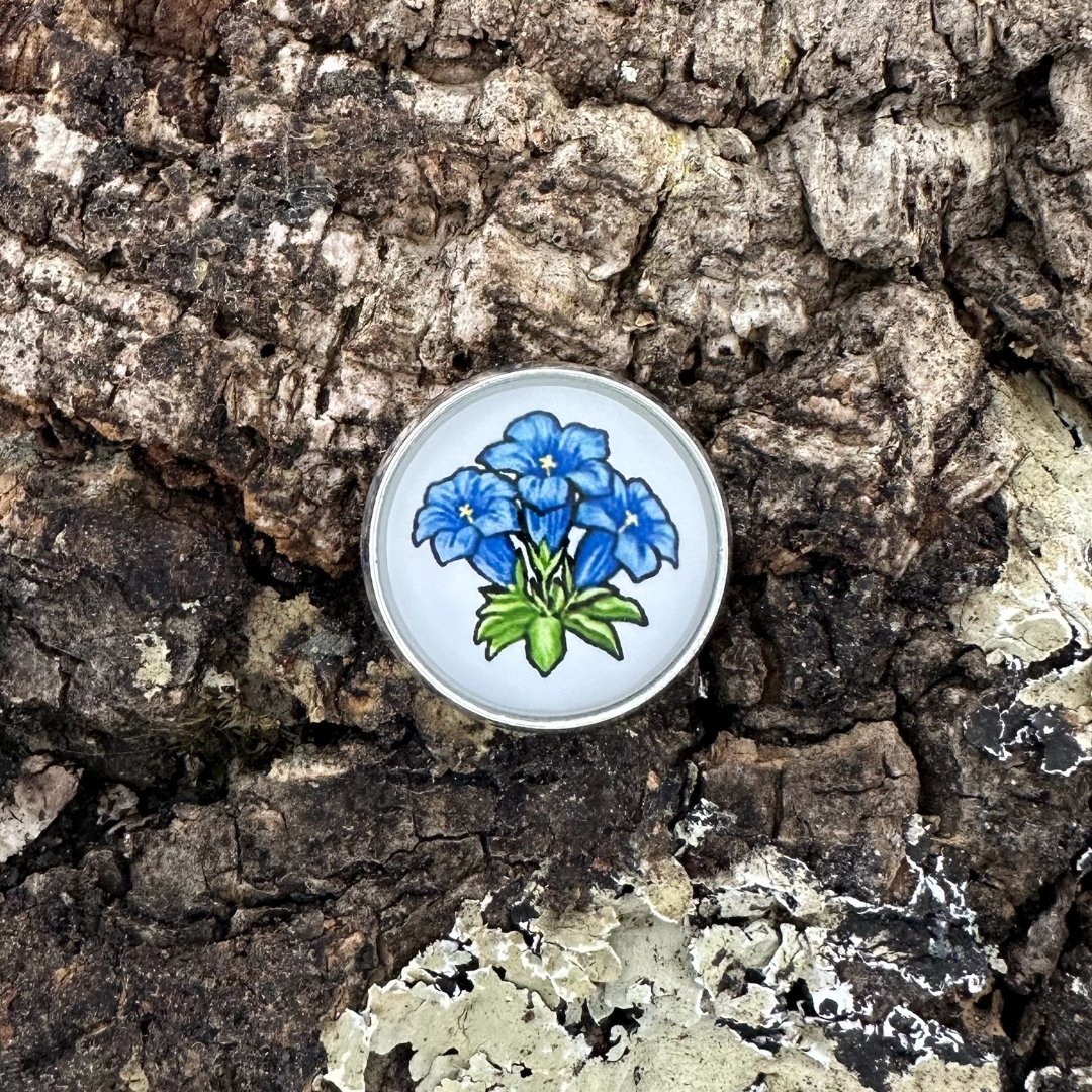 Enzian | Weiss | Pin | Silber