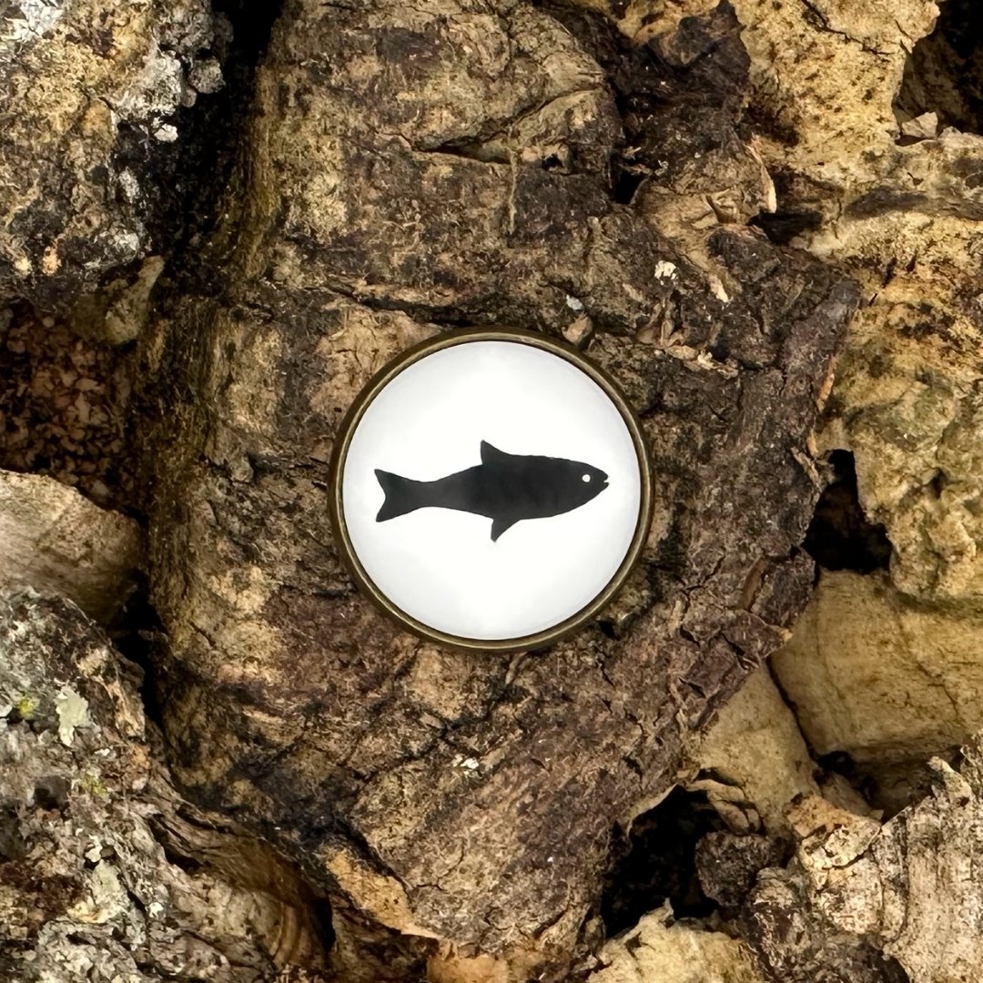 Fisch | Anstecker | Altkupfer