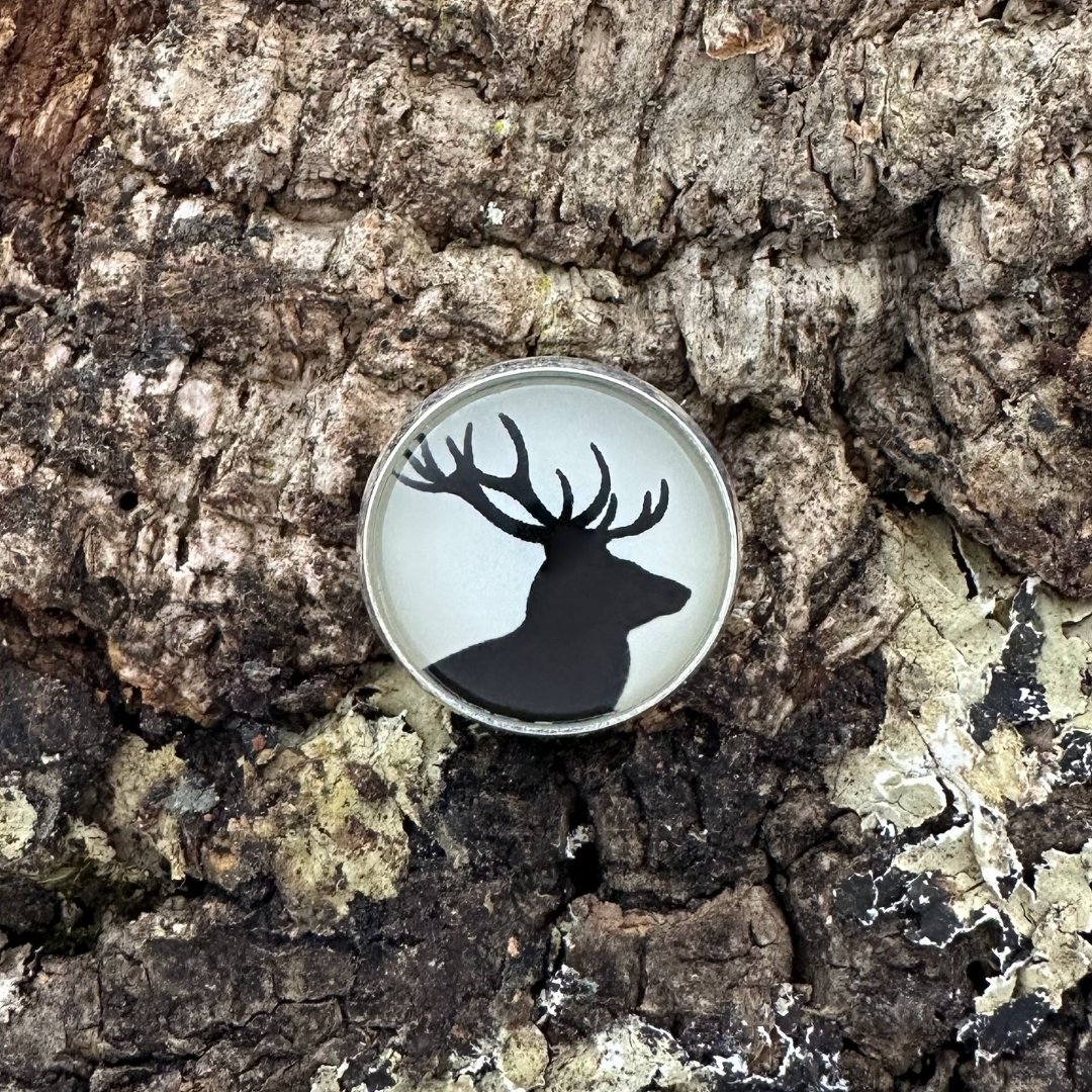 Hirsch 3 | Anstecker | Silber