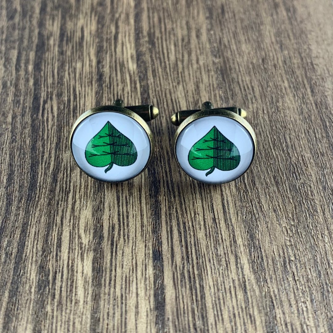 Manschettenknöpfe | Schafkopf | Gras | Altkupfer