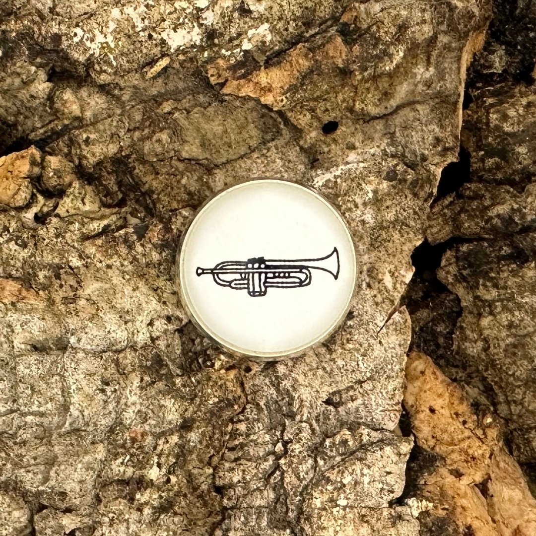 Trompete | Anstecker | Silber