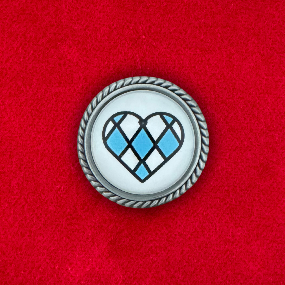 Bayern Herz | Weiß | Pin | Zierfassung