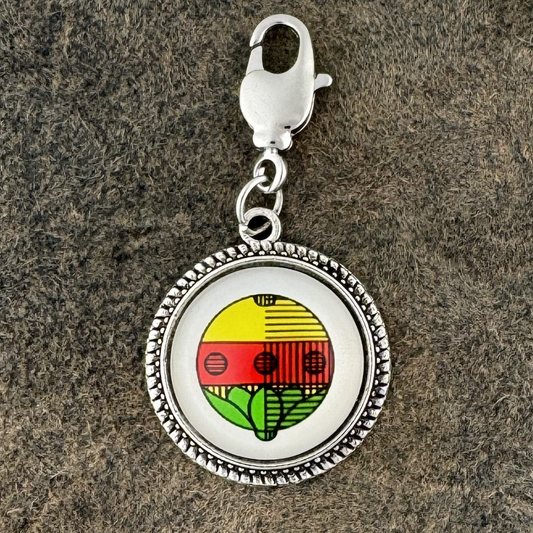 Schafkopf Schellen | Charivari-Anhänger | Perlkranz | Altsilber