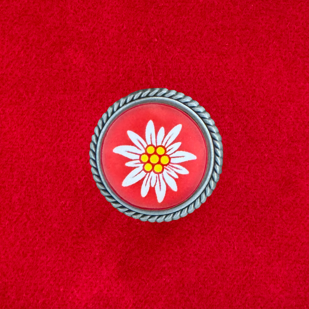 Edelweiss Rot | Pin | Zierfassung