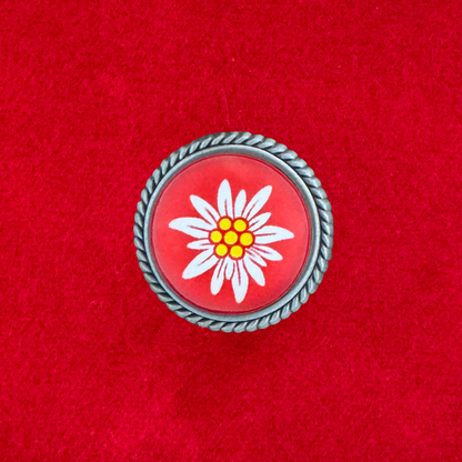 Edelweiss Rot | Pin | Zierfassung