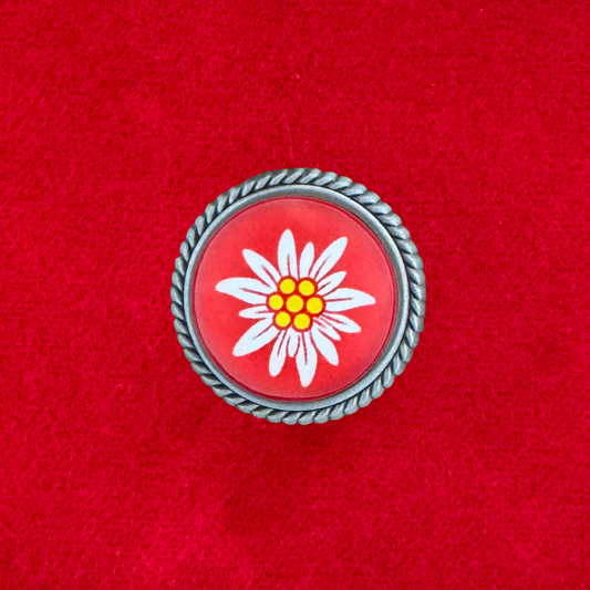 Edelweiss Rot | Pin | Zierfassung