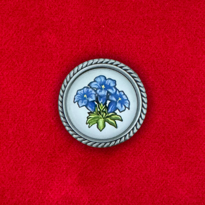 Enzian | Weiß | Pin | Zierfassung