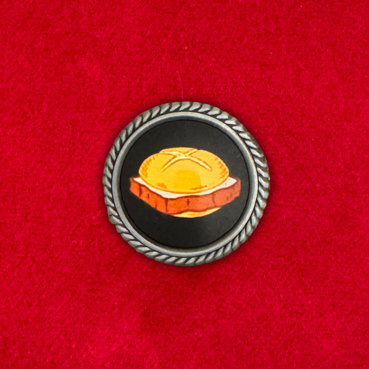 Leberkässemmel | Schwarz | Pin | Zierfassung
