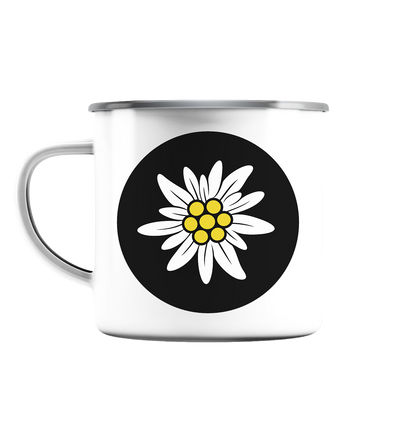 Edelweiss | Schwarz - Emaille Tasse