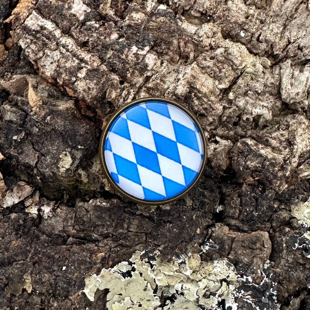 Bayern | Weiss - Blau | Trachtenknopf | Altkupfer